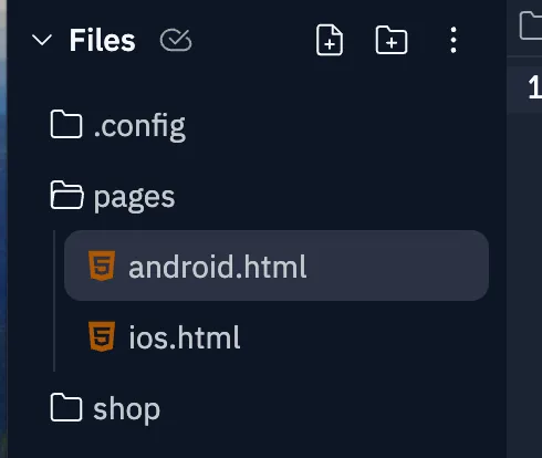 Landing page files setup in a folder called pages. Note our noip client is installed in a folder called shop here.